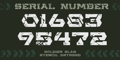 Soldier Slab Stencil Dstrssd Font Poster 4