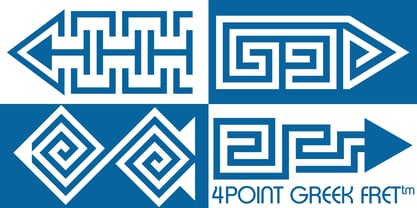 4 Point Greek Fret Font Poster 1
