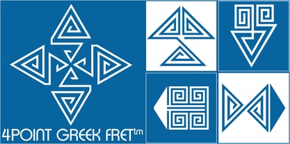 4 Point Greek Fret Font Poster 3
