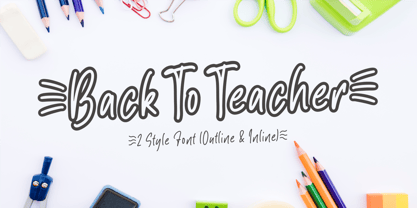 Back To Teacher Outline Fuente Póster 1