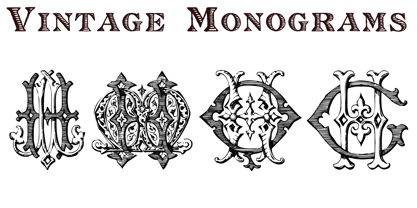 Vintage Monograms Fuente Póster 3