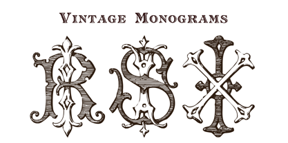 Vintage Monograms Fuente Póster 4