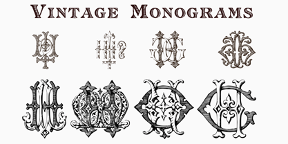 Vintage Monograms Fuente Póster 1