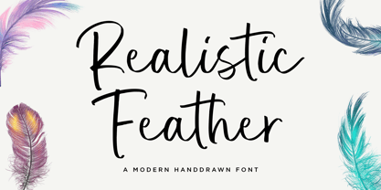 Realistic Feather Font Poster 1