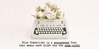 Blue Typewriter Font Poster 8