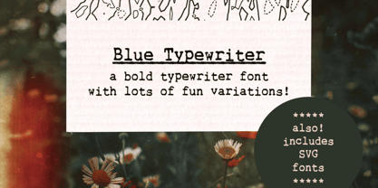 Blue Typewriter Font Poster 1