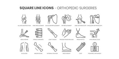 Square Line Icons Medical 2 Font Poster 4