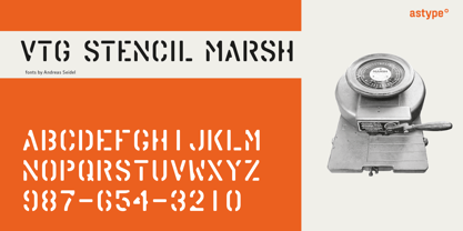Vtg Stencil Marsh Font Poster 1