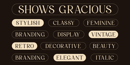 Shows Gracious Font Poster 13