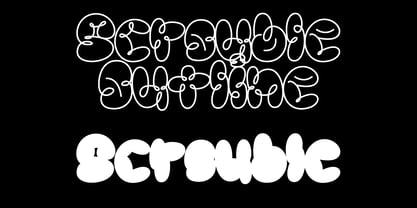 Scrouble Outline Font Poster 3