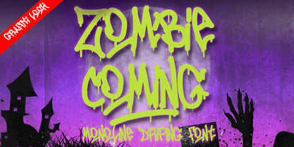 Zombies Coming Graffiti Font Poster 1