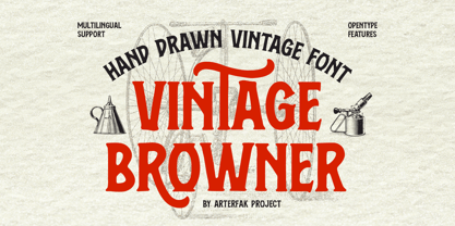 Vintage Browner Font Poster 1