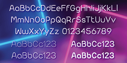 Neon Rounded Font Poster 6
