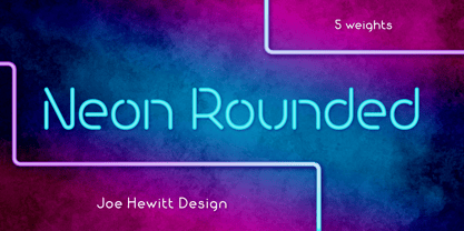 Neon Rounded Font Poster 1