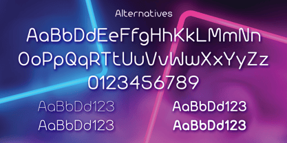 Neon Rounded Font Poster 7