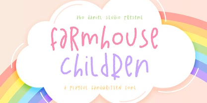 Farmhouse Children Fuente Póster 1