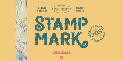 STAMP MARK Stencil Font Poster 1
