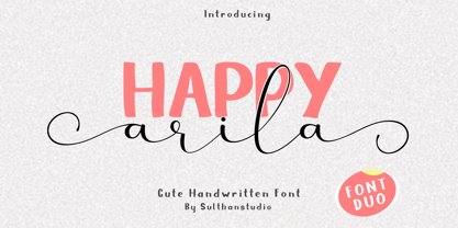 Happy arila script Font Poster 1