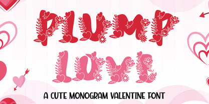 Plump Love Monogram Font Poster 1