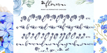 Hallo flower Font Poster 3