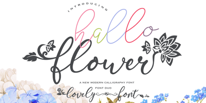 Hallo flower Font Poster 1