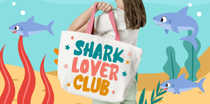 Cute Shark Font Poster 2