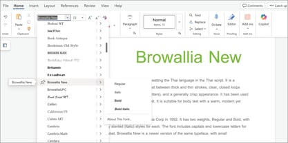 Browallia New Font Poster 5
