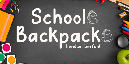 School Backpack Font Poster 1