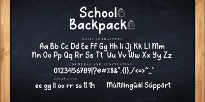 School Backpack Font Poster 8