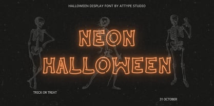 Neon Halloween Font Poster 1