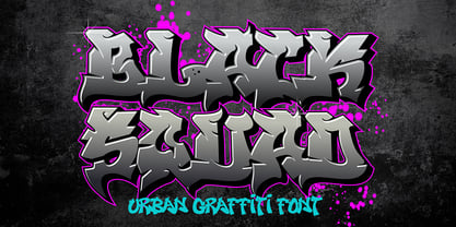 Black Squad Graffiti Fuente Póster 1