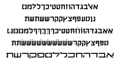 Hebrew Stencil Fuente Póster 2