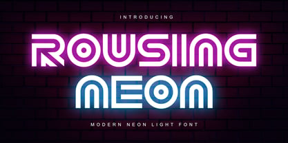 Rousing Neon Font Poster 1