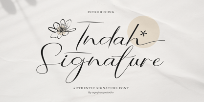 Indah Signature Font Poster 1