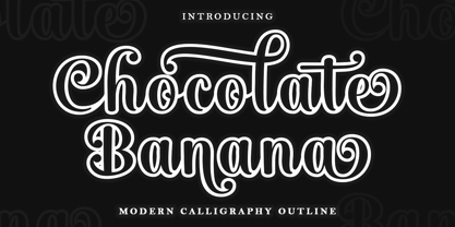 Chocolate Banana Outline Font Poster 1