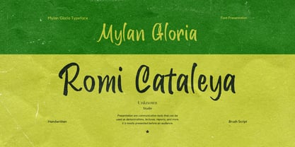 Mylan Gloria Font Poster 2