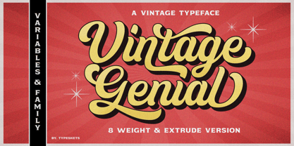 Vintage Genial Variables Font Poster 1