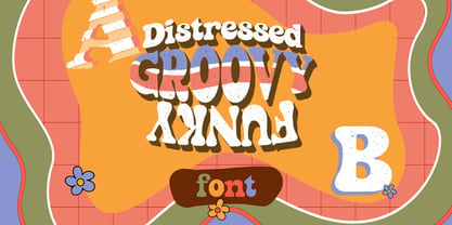 Distressed Groovy Funky Fuente Póster 1