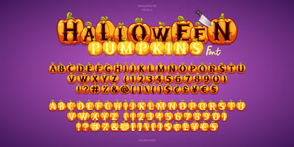 Halloween Pumpkins Fuente Póster 4