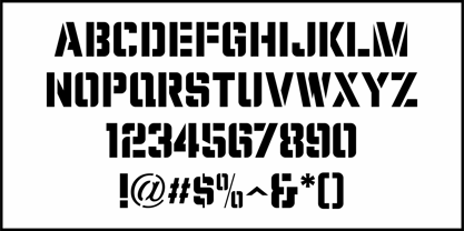 Utility Stencil JNL Font Poster 3