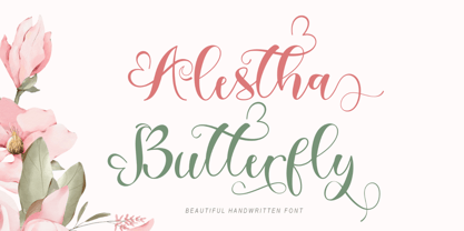 Alestha Butterfly Font Poster 1