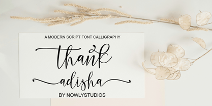 Adisha Script Font Poster 7