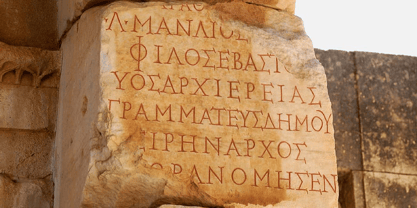 Ongunkan Greek  Hollow Script Fuente Póster 5