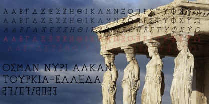 Ongunkan Greek  Hollow Script Fuente Póster 3