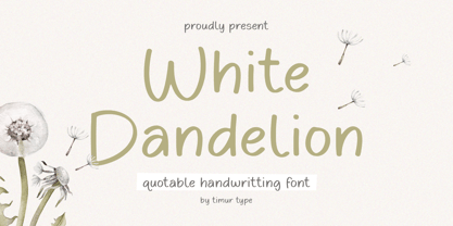 White Dandelion Font Poster 1