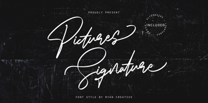 Pictures Signature Font Poster 1
