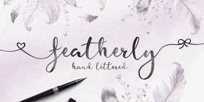 Featherly Handlettered Fuente Póster 1