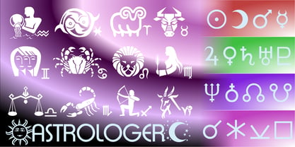 Astrologer Symbols Fuente Póster 3