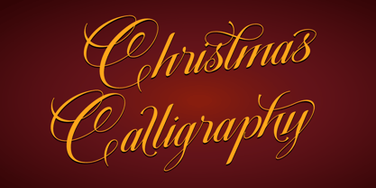 Christmas Calligraphy Fuente Póster 1