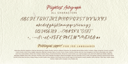 Mightiest Autograph Font Poster 8